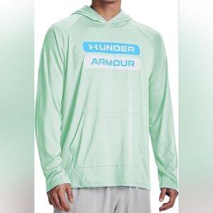 Under Armour Light Green Hoodie, Size Large